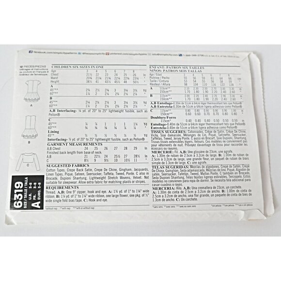 New Look 6257 Sewing Pattern Children's Dress & Bolero Uncut Size 3 4 5 6 7 8 - Picture 3 of 3